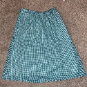 J. Crew green gingham skirt size 2